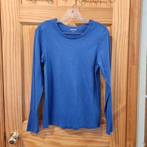 Simple Long Sleeve Blue Top